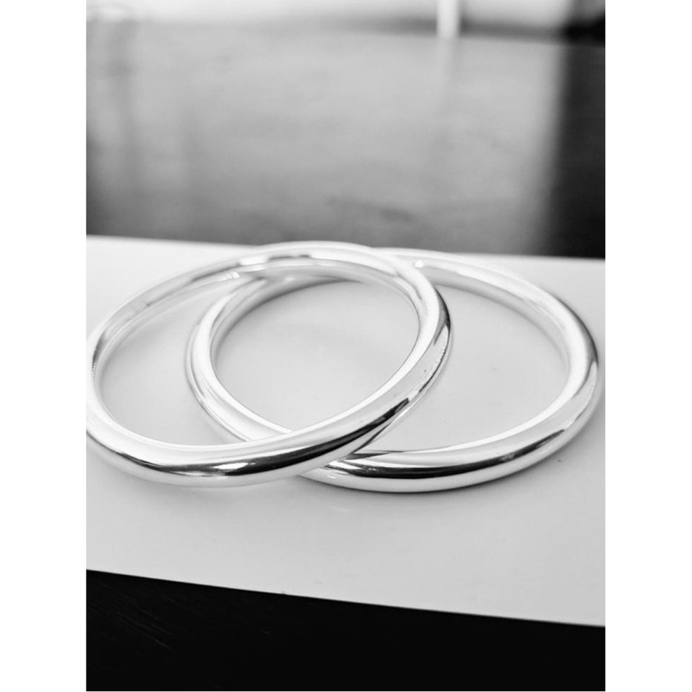 Sterling Silver Bangle Set Waterproof Boho Tarnish Free Stackable - Picture 8 of 15